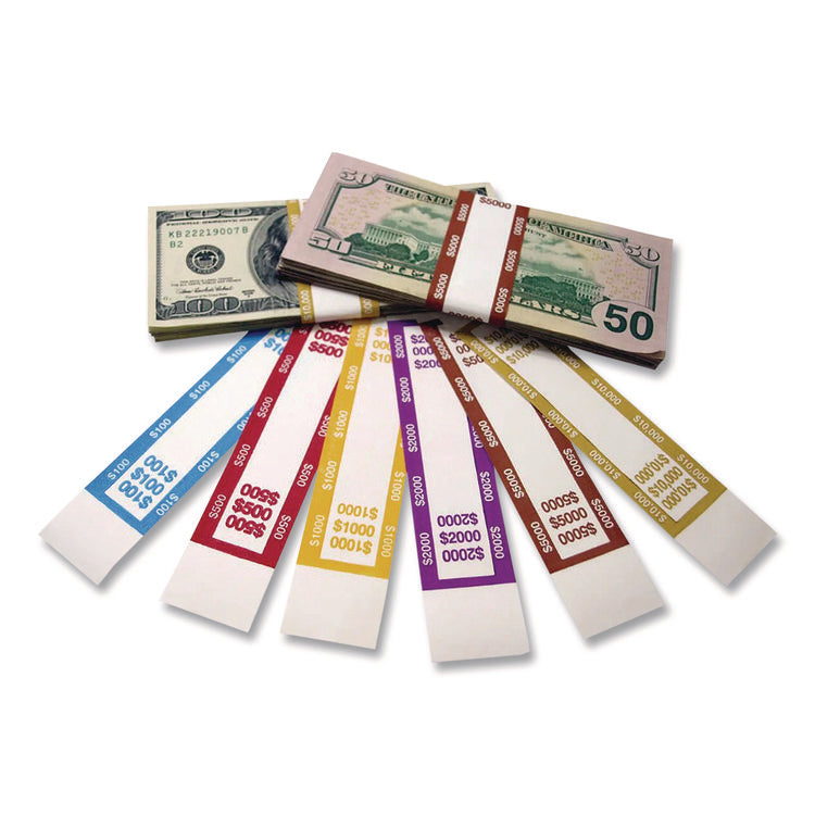 Currency Straps, $5,000, Self-Adhesive, 1,000/Pack