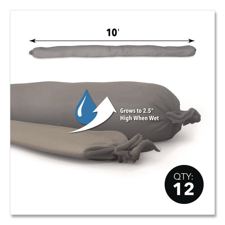 Water Dams, 2.5" x 10 ft x 2.5", Gray, 12/Box