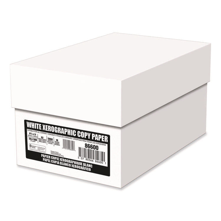 Everyday Copy Paper, 92 Bright, 20 lb Bond Weight, 8.5 x 11, White, 500 Sheets/Ream, 10 Reams/Carton, 40 Cartons/Pallet