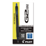 G2 Edge Premium Gel Roller Pen, Retractable, Fine 0.7 mm, Blue Ink, Black/Blue Barrel, Dozen