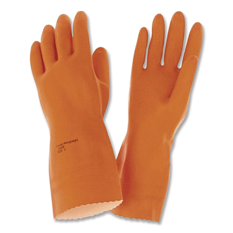 Alphatech 87-208 Heavyweight Gloves, Large, Orange, 144 Pairs/Carton