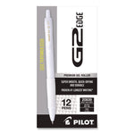 G2 Edge Premium Gel Roller Pen, Retractable, Fine 0.7 mm, Black Ink, White Barrel, Dozen