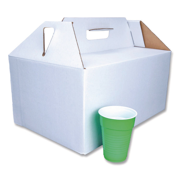 Carryout Barn Boxes, Large Corugated, 12 x 18 x 9, White/Kraft, 25/Carton
