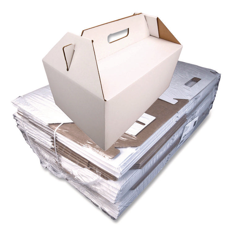 Carryout Barn Boxes, Large Corugated, 12 x 18 x 9, White/Kraft, 25/Carton