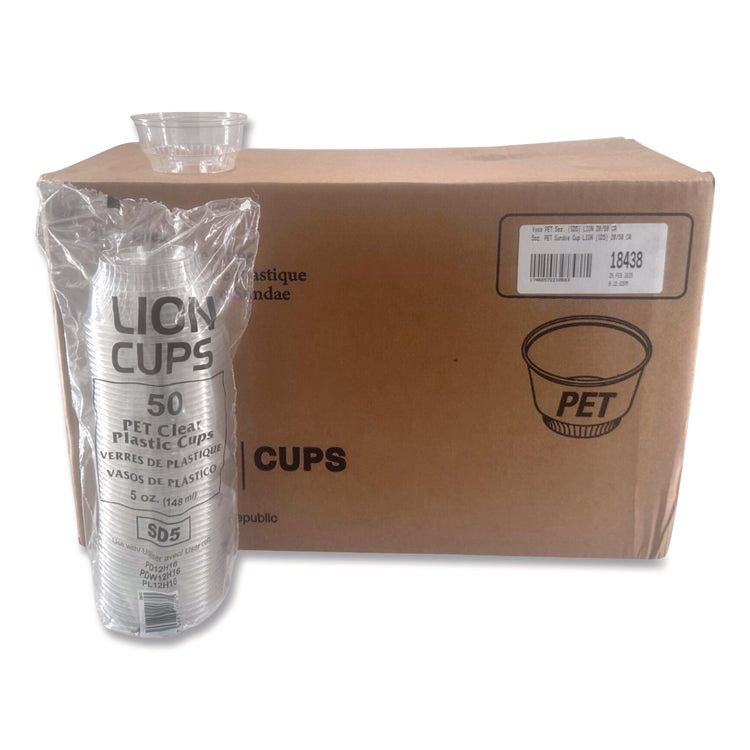 Plastic Cold Cups, Sundae, 5 oz, Clear, 1,000/Carton