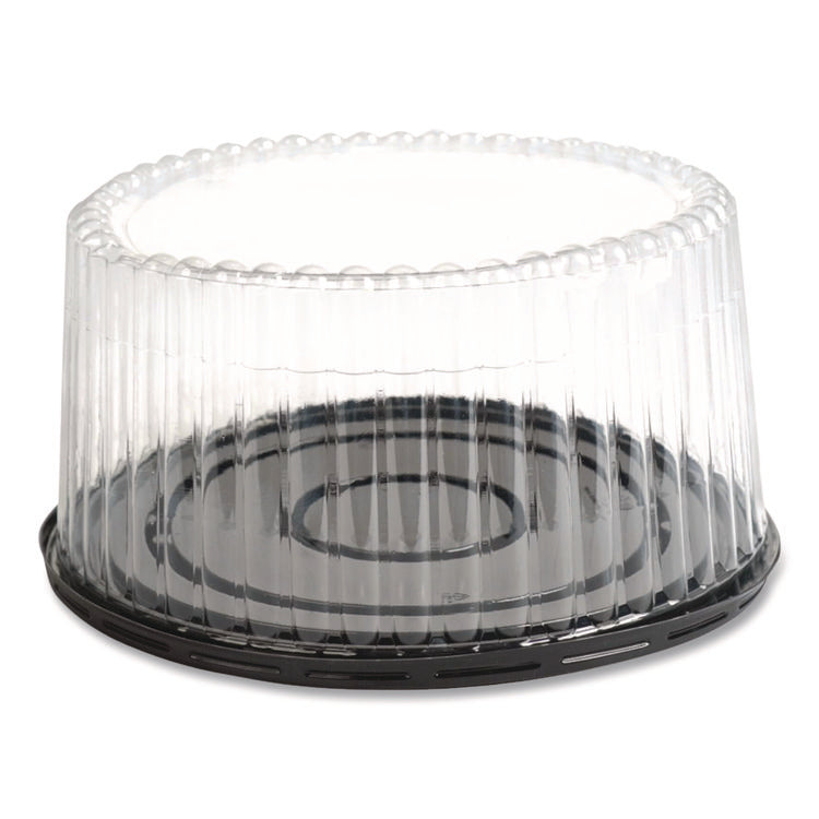 Bakery Containers, 8" Cake, 9.7" Diameter x 5" h, Black/Clear, 100/Carton
