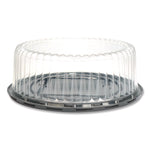 Bakery Containers, 9" Cake Container, 11.2" Diameter x 3.5" h, Black/Clear, 50/Carton