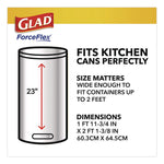 ForceFlex Kitchen Drawstring Trash Bags, Drawstring, 13 gal, Unscented, 23.47 x 25.38, White, 110 Bags/Box, 3 Boxes/Carton