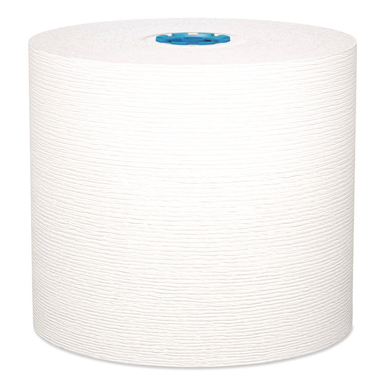Hard Roll Paper Towels with Premium Absorbency Pockets with Colored Core, Blue Core, 1-Ply, 7.5" x 700 ft, White, 6 Rolls/CT