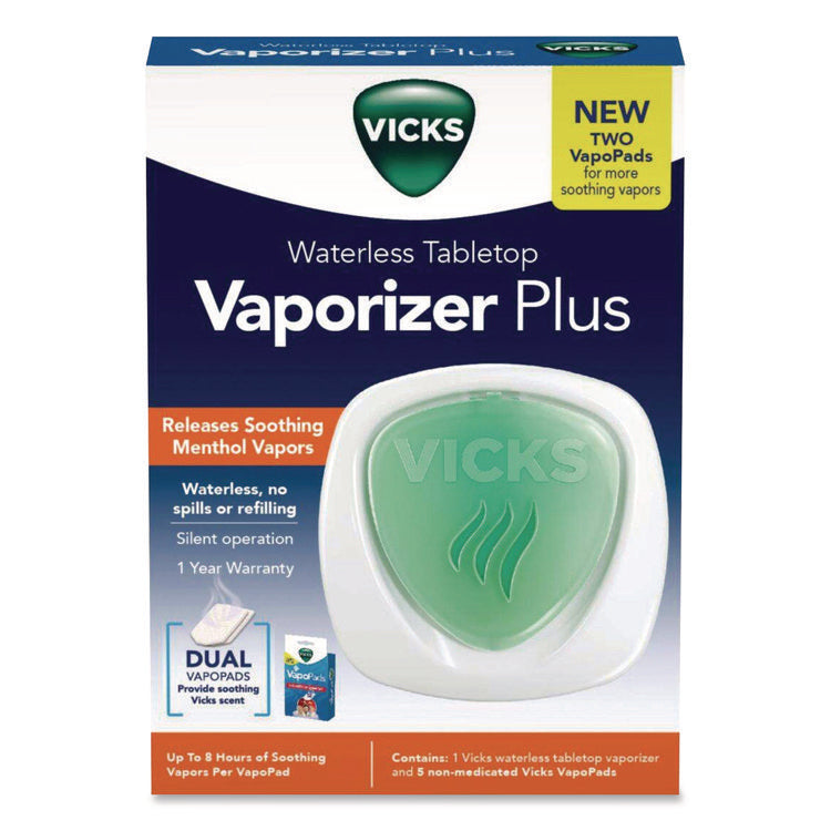 Waterless Tabletop Vaporizer Plus,1.9 x 5.3 x 7.5, White/Mint Green