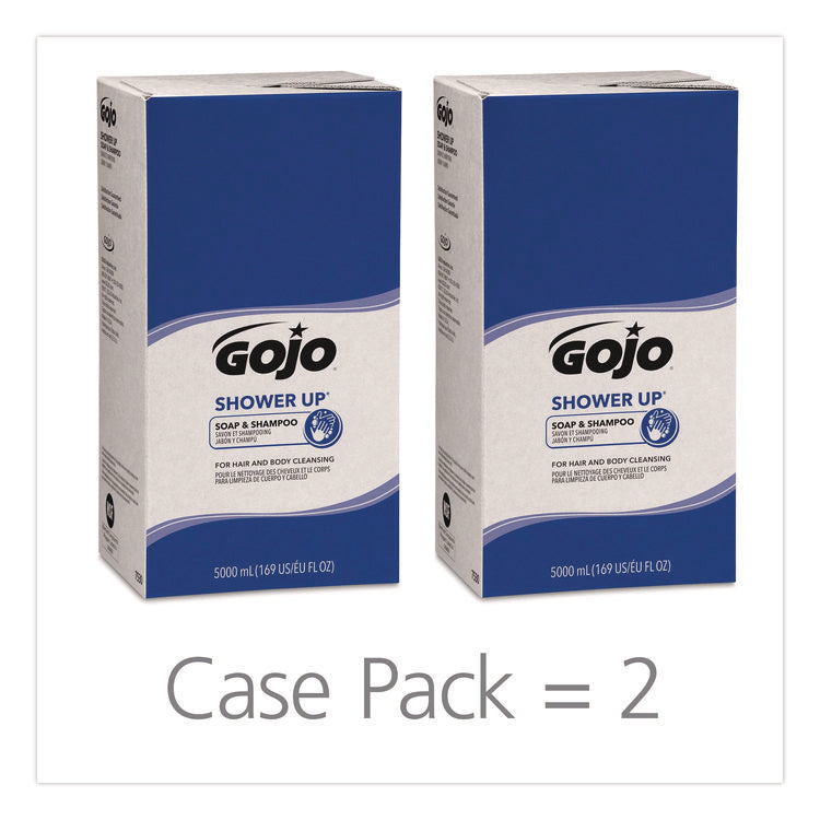 SHOWER UP Soap and Shampoo, Clean, 5,000 mL Refill Bag, 2/Carton