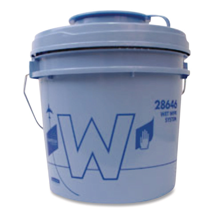 W Aviation Wet Wipe System Bucket, 1 gal, Blue/Gray, 4/Carton