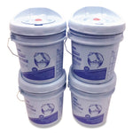 W Aviation Wet Wipe System Bucket, 1 gal, Blue/Gray, 4/Carton