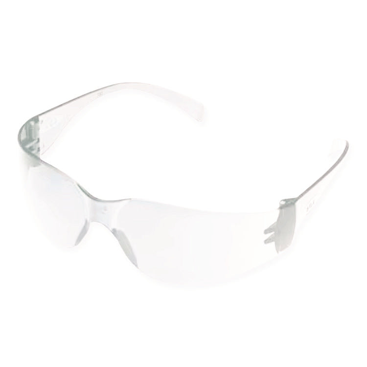 Virtua Wraparound Protective Eyewear, Clear Plastic Frame, Clear Polycarbonate Lens, 100/Carton