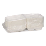 EarthChoice Bagasse Hinged Lid Container, 7.8 x 7.8 x 2.8, White, 150/Carton