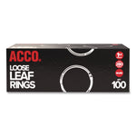 Metal Book Rings, 1.5" Diameter, 100/Box