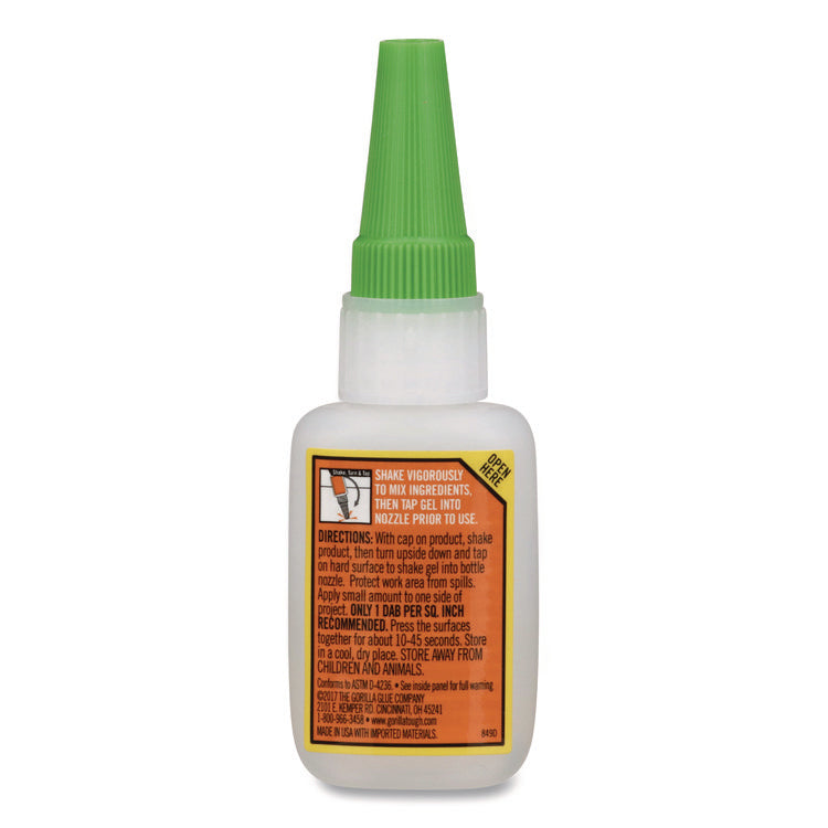 Super Glue Gel, 0.53 Oz, Dries Clear, 4/carton