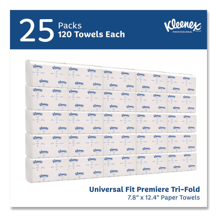 Premiere Folded Towels, 1-Ply, 7.8 x 12.4, White, 120/Pack, 25 Packs/Carton
