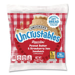 UNCRUSTABLES Peanut Butter and Strawberry Jam on Wheat Bread, 2.6 oz Bag, 48/Carton