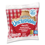 UNCRUSTABLES Peanut Butter and Strawberry Jam on Wheat Bread, 2.6 oz Bag, 48/Carton