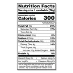 UNCRUSTABLES Peanut Butter and Strawberry Jam on Wheat Bread, 2.6 oz Bag, 48/Carton