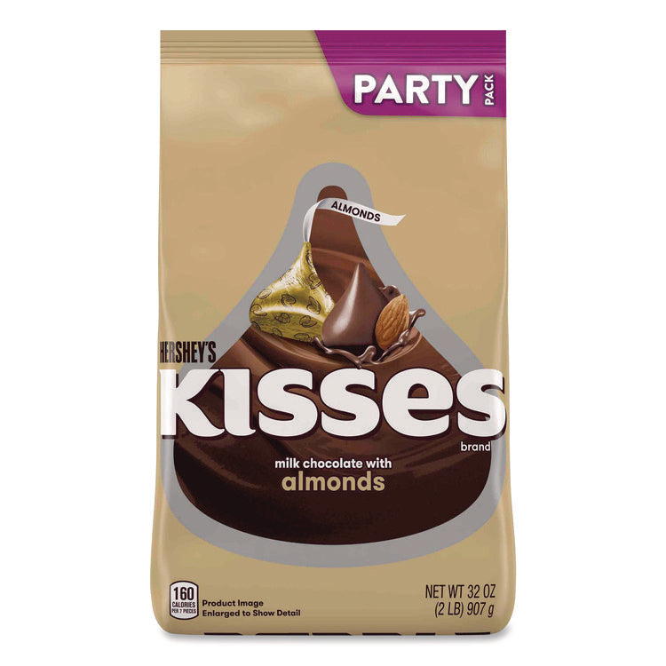 KISSES Milk Chocolate with Almonds, Party Pack, 32 oz Bag