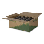 Linear Low Density Recycled Can Liners, 56 gal, 1.25 mil, 43" x 48", Black, 10 Bags/Roll, 10 Rolls/Carton