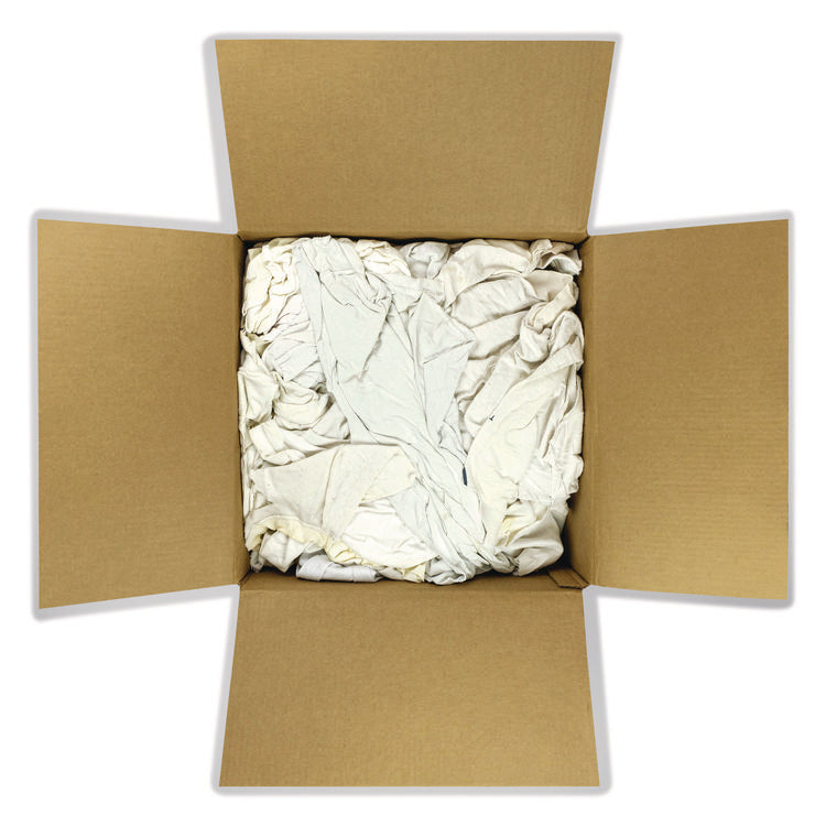 Sweatshirt Rags, Unscented, White, 8/lb, 25 lb/Carton