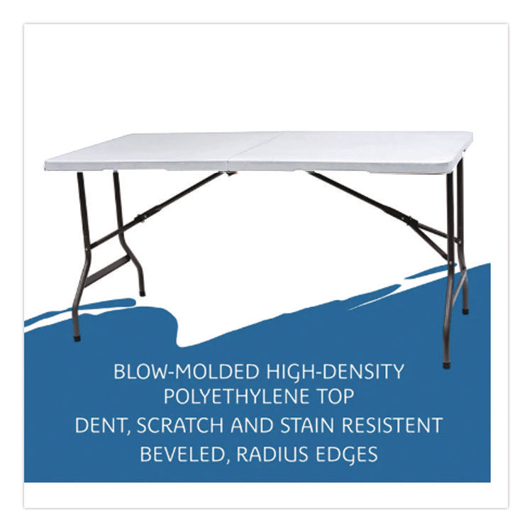 IndestrucTable Classic Bi-Folding Table, Rectangular, 30" x 72" x 29", Platinum