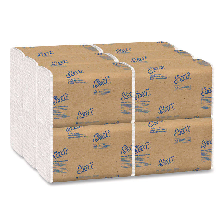 Essential C-Fold Towels for Business, Absorbency Pockets, 1-Ply, 10.13 x 13.15, White, 200/Pack, 12 Packs/Carton