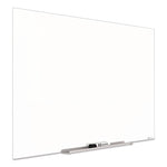 InvisaMount Magnetic Glass Marker Board, 50" x 28", White Surface