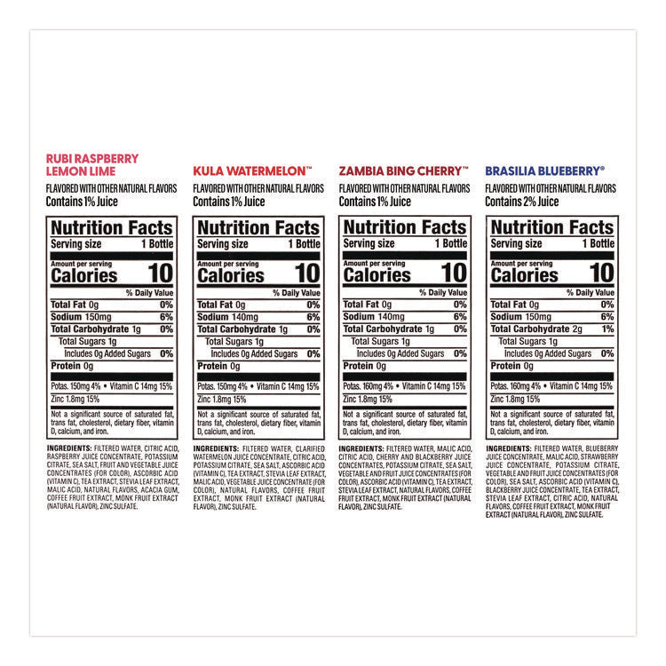 Antioxidant Infused Beverage, Variety Pack, 18 oz Bottle, 15/Carton