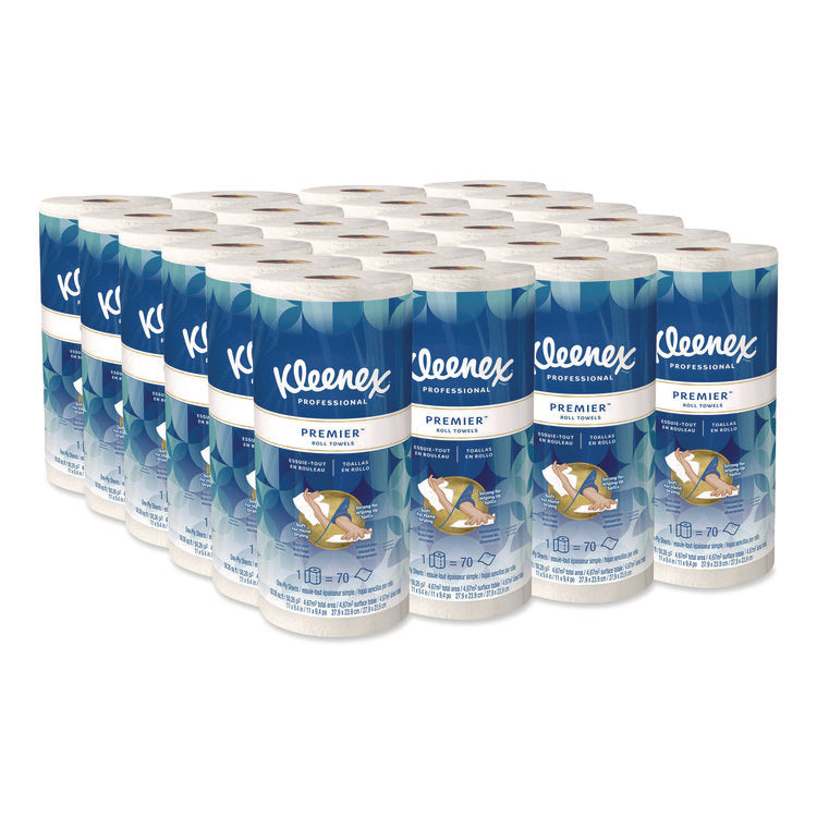 Premiere Kitchen Roll Towels, 1-Ply, 11 x 10.4, White, 70/Roll, 24 Rolls/Carton
