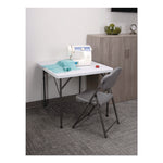 Rough n Ready Commercial Folding Chair, Supports Up to 350 lb, 18" Seat Height, Charcoal Seat/Back, Charcoal Base, 4/Pack