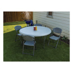 Rough n Ready Commercial Folding Chair, Supports Up to 350 lb, 18" Seat Height, Charcoal Seat/Back, Charcoal Base, 4/Pack