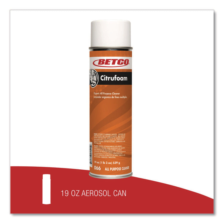 Citrufoam Cleaner/Degreaser, 19 oz Aerosol Can, 12/Carton