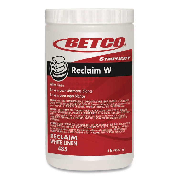 Reclaim W Powder for White Linens, 2 lb Jar, 6/Carton