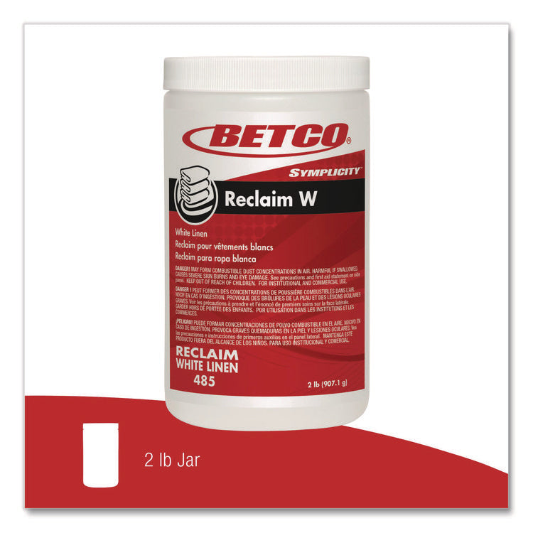Reclaim W Powder for White Linens, 2 lb Jar, 6/Carton