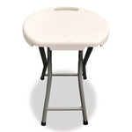 Rough n Ready Folding Stool, Backless, Supports Up to 300 lb, 18" Seat Height, White Seat, Charcoal Base, 4/Carton