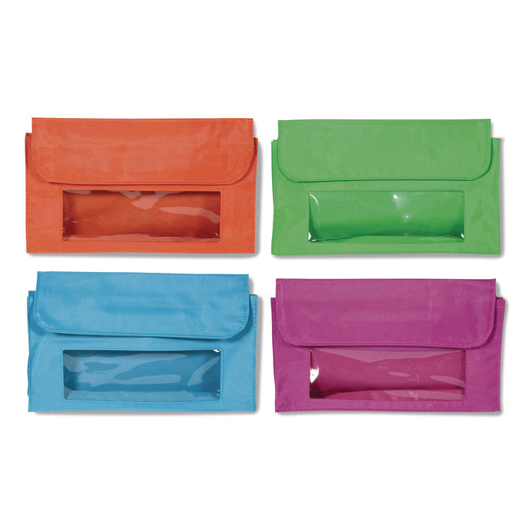 Magnetic Storage Pockets, 9.5" x 1" x 5.5", Assorted Colors, 4 Pockets