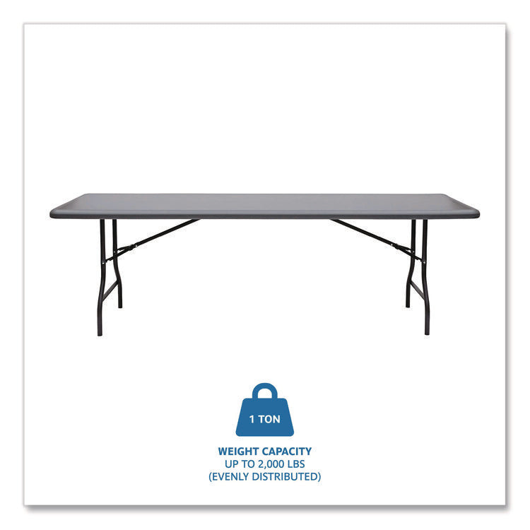 IndestrucTable Industrial Folding Table, Rectangular, 96" x 30" x 29", Charcoal