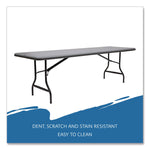 IndestrucTable Industrial Folding Table, Rectangular, 96" x 30" x 29", Charcoal