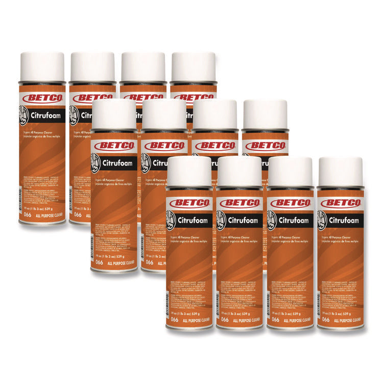Citrufoam Cleaner/Degreaser, 19 oz Aerosol Can, 12/Carton