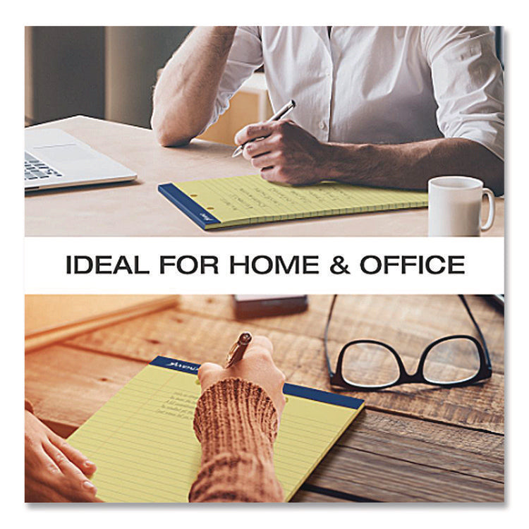 Perforated Writing Pads, Wide/legal Rule, 50 Canary-Yellow 8.5 X 11.75 Sheets, Dozen