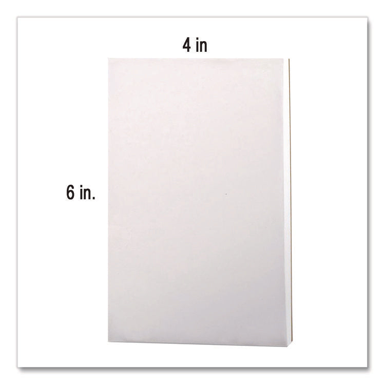 Scratch Pads, Unruled, 4 x 6, White, 100 Sheets, Dozen