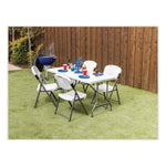 IndestrucTable Classic Bi-Folding Table, Rectangular, 60" x 30" x 29", Platinum