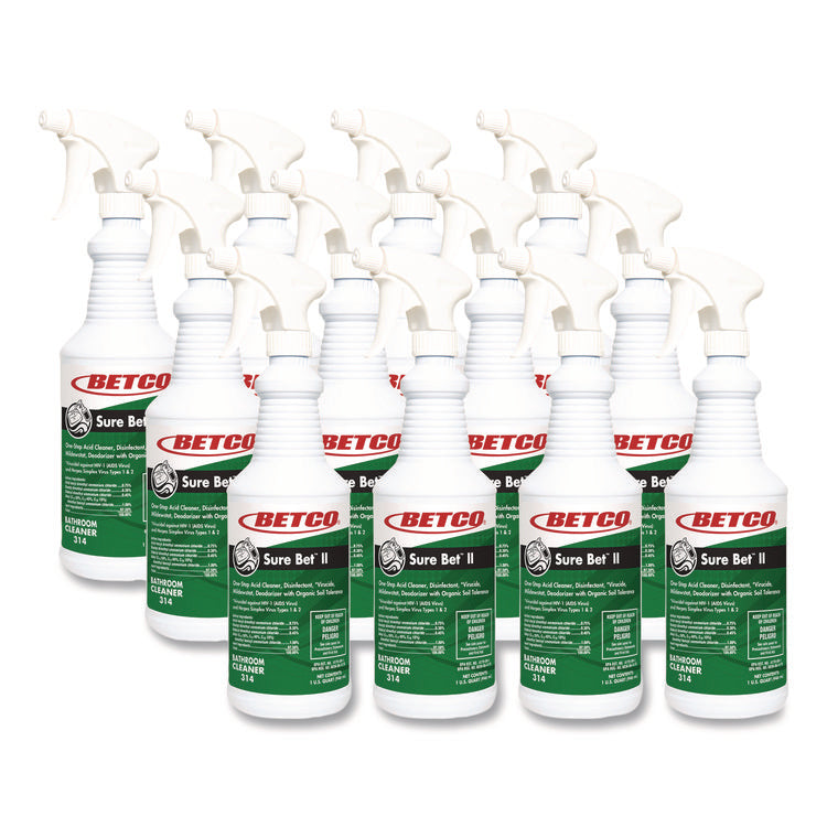Sure Bet II Foaming Disinfectant, Citrus Floral Scent, 32 oz Bottle, 12/Carton