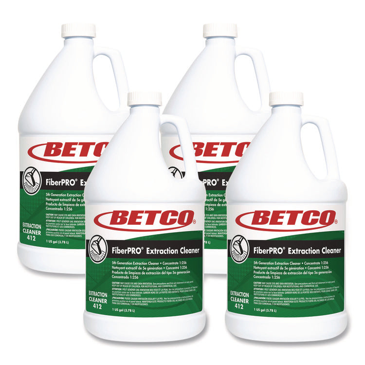 FiberPRO Extraction Cleaner, Pleasant Scent, 1 gal Bottle, 4/Carton
