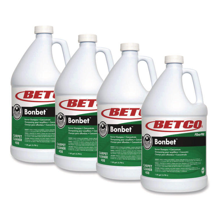 FiberPRO Bonbet Carpet Shampoo, Pleasant Scent, 1 gal Bottle, 4/Carton