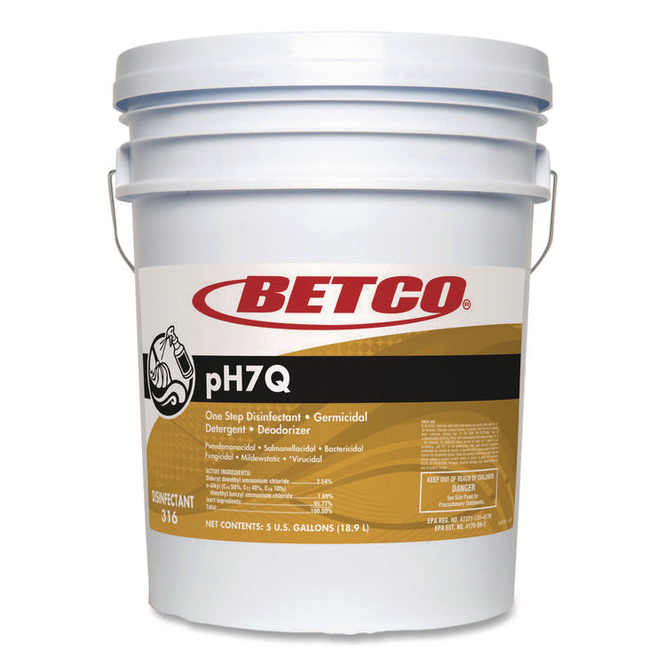 pH7Q Neutral Disinfectant, Pleasant Lemon Scent, 5 gal Pail
